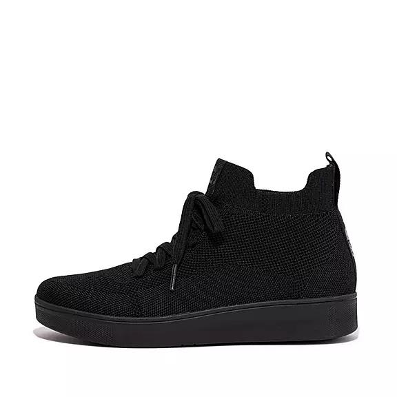 Baskets Femme Fitflop Rally Water-Resistant Knit Montantes Noir (DZN361840)